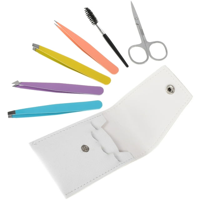 Miangastore 6pcs Eyebrow Shaping Tools Portable Eyebrow Clamps Eyebrow Tweezer Tools