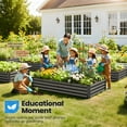 thumbnail image 3 of Quictent 6x3x1 ft Galvanized Raised Garden Bed Extra Height Outdoor Planter Box with Tomato Cage Dark Gray, 3 of 10