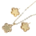 thumbnail image 5 of Flower Necklace Earrings Stud Earrings Pendant Women Jewelry Set Long Chain Necklace for Birthday Gifts Halloween Party Decor Gold, 5 of 8