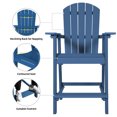 thumbnail image 6 of Dextrus 25" Tall Plastic Adirondack Chair, Poly Outdoor Bar Height Balcony Chairs - Navy, 6 of 8