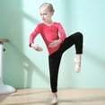 thumbnail image 5 of Kids Girls Base Layers Set Long Sleeve and Pants Active Undergarments for Dance, Ballet, Gymnastics, Performance in Winter, 5 of 8