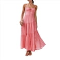 thumbnail image 1 of Vestido Fluido con Tirantes Finos y Corsé para Mujer, Ideal para Vacaciones en la Playa o Como Invitada de Boda Rosa L, 1 of 10