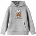 thumbnail image 4 of Just Fall Things Pumpkin Spice Latte Youth Heather Gray Long Sleeve Hoodie-Small, 4 of 6