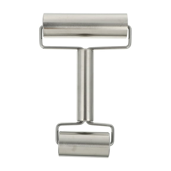 MRLESS Stainless Steel Dual Head Dough Roller for Baking and Pizza