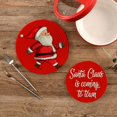 thumbnail image 2 of SKYSONIC Red Santa Claus Cute Pot Holders Trivets, 2 Pcs Heat Resistant Trivets,Merry Christmas Cotton Thread Weave Mats for Hot Pads Pans Pot Bowl Teapot for Kitchen Decor, 2 of 7