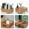 thumbnail image 4 of Rattan Storage Basket Woven Bin Sundries Organizer Hamper Bins Water Tank Grocery Fruit Baskets, 4 of 6
