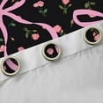 thumbnail image 4 of Homewish Ribbon Bow Blackout Curtains Set of 2 (52x84 Each),Romantic Rose FlowerWindow Curtains,Pink Black Curtains and Drapes For Teens,Breathable Home Decor, 4 of 6