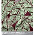 thumbnail image 3 of oneOone Georgette Viscose Maroon Fabric Leaves Panel Sewing Craft Projects Fabric Prints By Yard 42 Inch Wide, 3 of 3