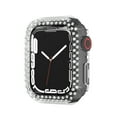 thumbnail image 2 of Bling Double-Rows Rhinestone Bumper Case for Apple watch 42/44/45/46/49mm,Diamond Protective Cover for Women,Hard PC Frame Protector for iWatch Series 10 9 8 7 6 SE 5 4 3 2 1 Ultra,Clear, 2 of 7