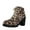 Camouflage, variant on Luxalzxs Ankle Boots for Women Round Toe Chunky Heel Boots Leopard Lace-Up Mid-Heel Ankle Booties Shoes