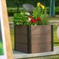 thumbnail image 4 of Elevated Wood-Look Raised Garden Bed with Wheels – Durable Composite Planter Box, Deep Root Design, Open-Bottom Drainage, Easy Assembly, Mobile Outdoor Planter for Vegetables, Herbs & Flowers, 4 of 5