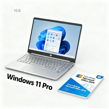 HP 2025 15.6" Touchscreen Laptop, Intel Core i3-1315U, 8GB RAM, 256GB SSD, Natural Silver, Windows 11 Pro with Office 2024