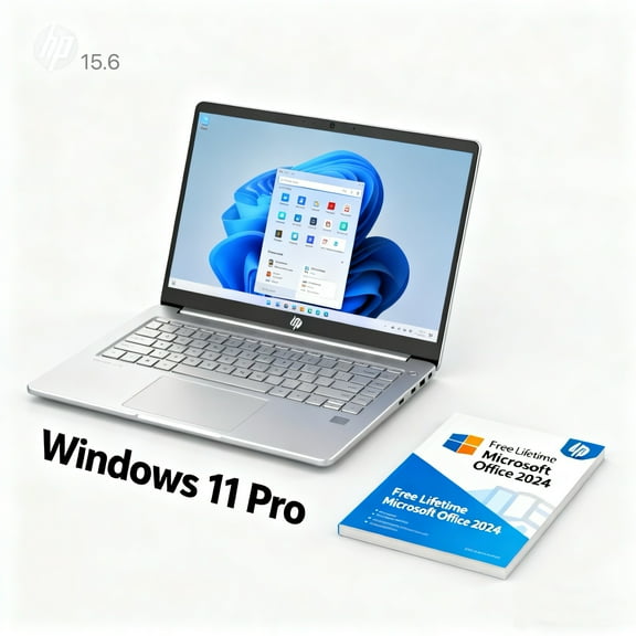 HP 2025 15.6" Touchscreen Laptop, Intel Core i3-1315U, 8GB RAM, 256GB SSD, Natural Silver, Windows 11 Pro with Office 2024