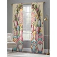 thumbnail image 4 of Easter Gnomes Sheer Curtains 96 Inch Length 2 Panels Set Window Treatments, Colorful Eggs Bunny Ears Flowers Leaves Branch Rod Pocket Semi Curtains for Living Room/Bedroom/Kitchen, 104"W x 96"L, 4 of 7
