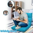thumbnail image 5 of Costway Adjustable 14-Position Floor Chair Folding Lazy Gaming Sofa Chair Peacock Blue, 5 of 11