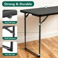 thumbnail image 3 of Decksplore 4ft Folding Table - Heavy Duty Fold-in-Half Plastic Table with Adjustable Height, Portable Utility Tables with Steel Legs for Indoor, Outdoor, Picnic, Camping, Dining, Party-Black Pro, 3 of 9