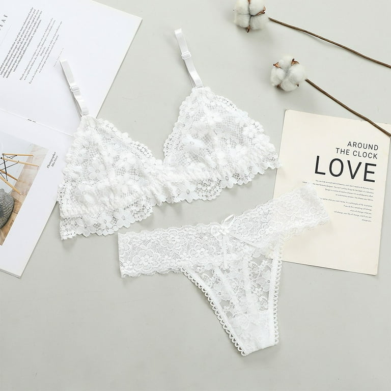 Obsessive sexy lace bra thong set 860-SET-2 , White