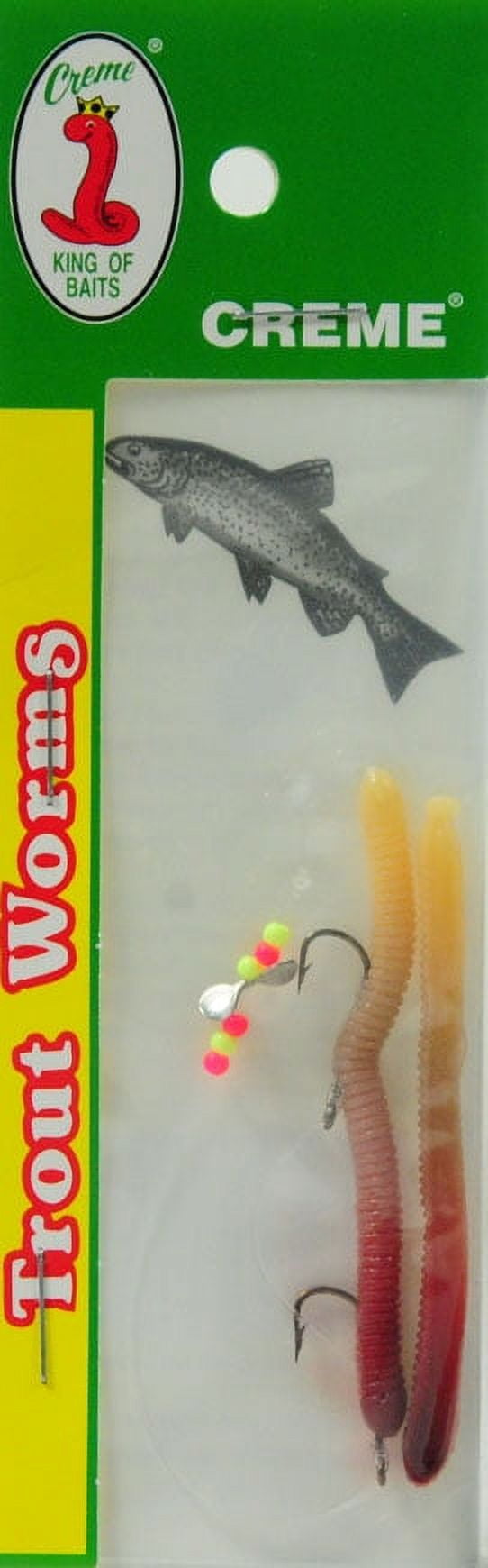 (4 pack) Creme Trout Angle Worm Rig Lure, Live Color