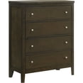 thumbnail image 2 of JERFIT 4-Drawer Dresser, Espresso Wood Chest of Drawers for Bedroom, Compact Storage Organizer with Smooth Glide System, 2 of 10