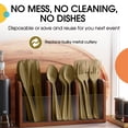 thumbnail image 4 of Exquisite Heavyweight Metallic Gold Plastic Forks, Spoons & Knives Assortment, Medium Size, 24 Count, 4 of 6