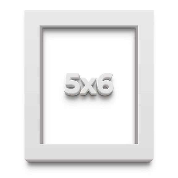 5x6 IN Shadow Box Frame White | 1 Inches Deep Real Wood Contemporary Shadowbox Display Frame | UV