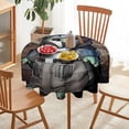 thumbnail image 5 of Yoda Round Table Cloth Washable Reusable Round Tablecloth Cartoon Fun Table Cover for Dinner Kitchen Party Picnic 50x50in, 5 of 8