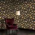 thumbnail image 2 of Peel and Stick Wallpaper Graceful Ginkgo Leaves Vines Metallic Gold Dark Wall Mural 17.7in x 9.8ft Self Adhesive Removable Wall Paper Renter Friendly Wallpaper for Nursery Bedroom Cabinets, 2 of 8