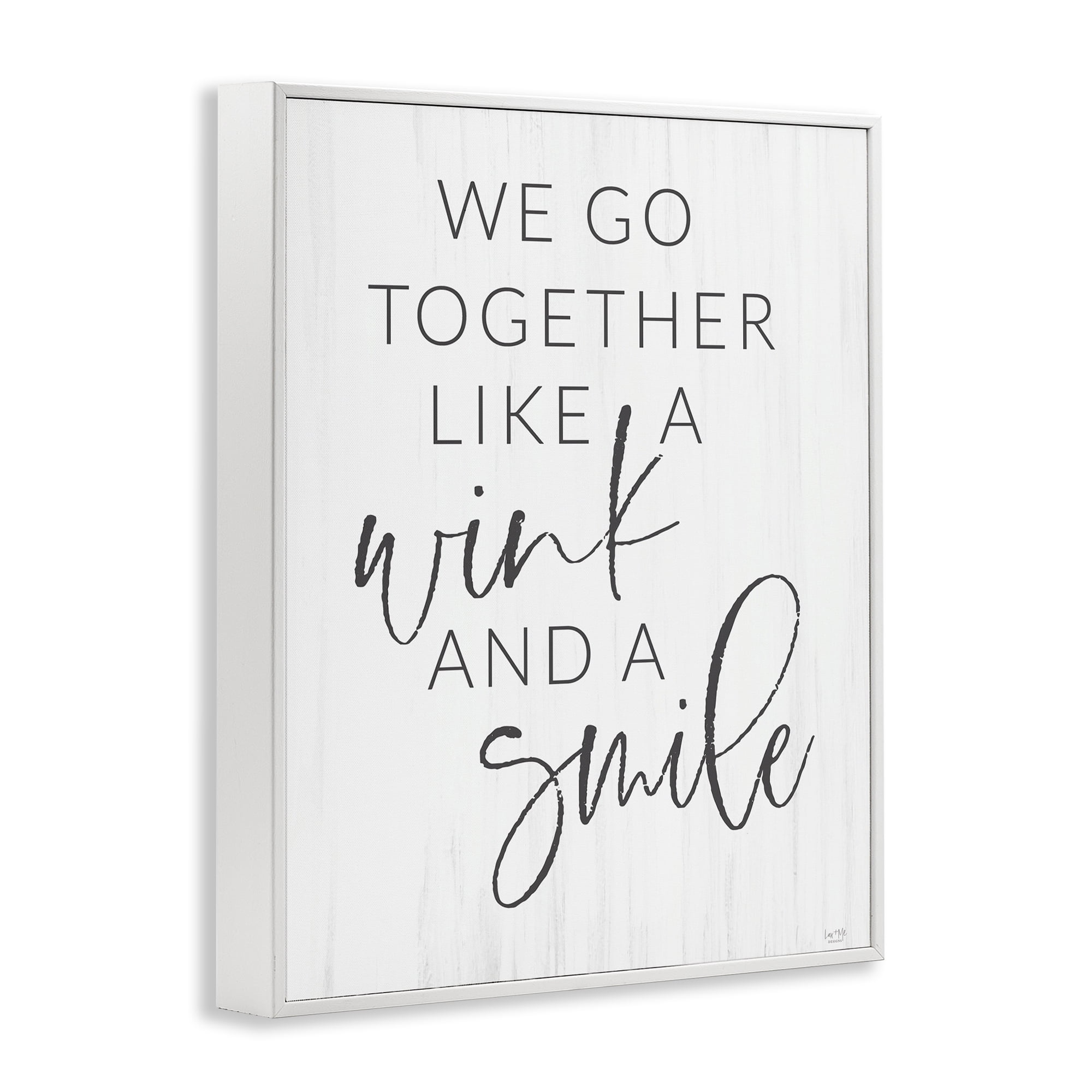 Stupell Industries Go Together Like Wink & Smile White Framed Giclee Art, design by Lux + Me Designs