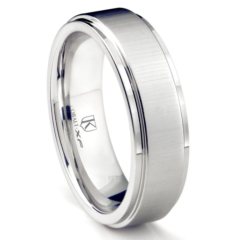 Andrea Jewelers Cobalt Xf Chrome 8MM Satin Finish Wedding Band