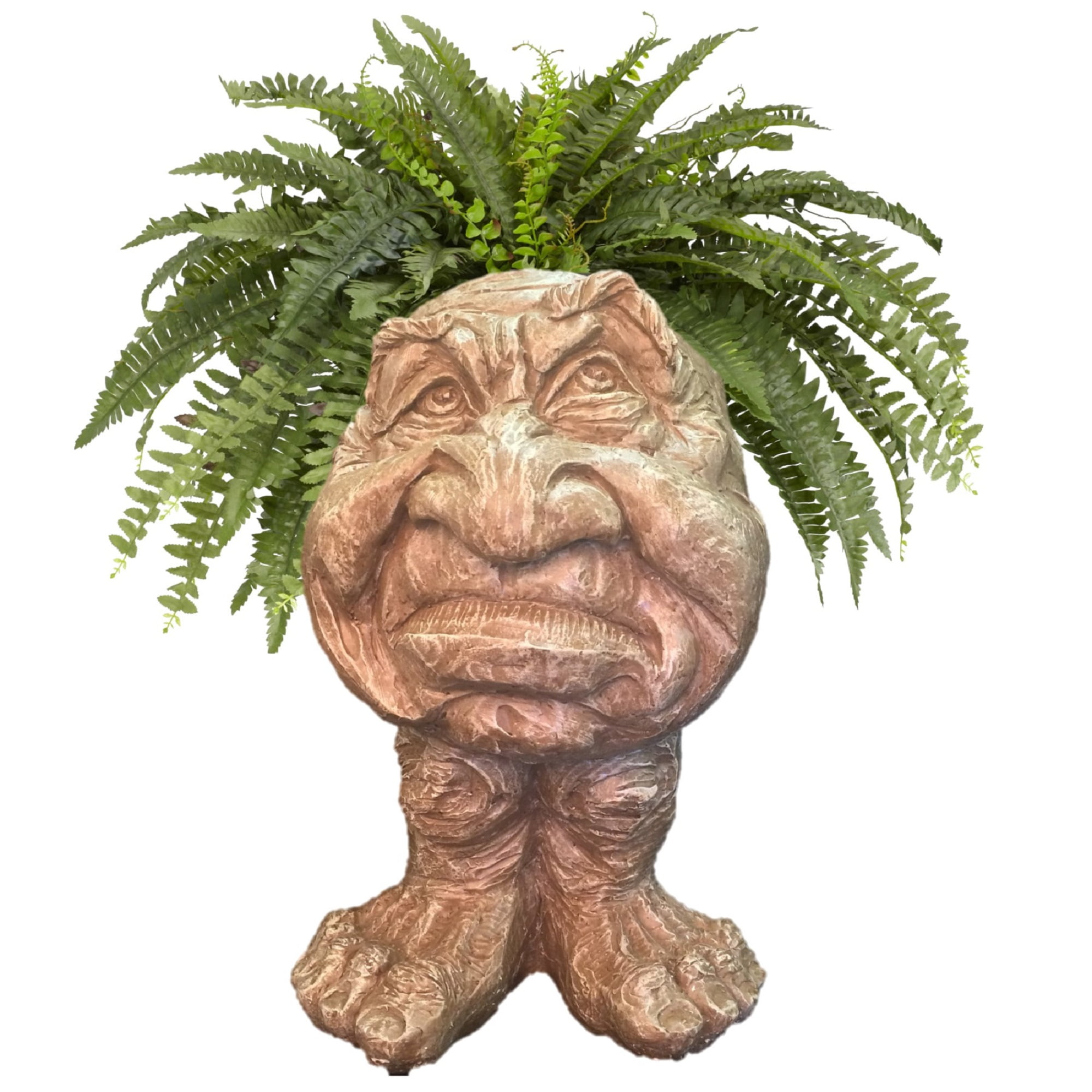 Homestyles Stone Wash Grumpy the Muggly Face Humorous Statue Planter