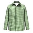 thumbnail image 5 of Lightweight Wrinkle Resistant Gingham Plaid Long Sleeve Shirt for Men Button Down Regular Fit 4 Way Stretch Lapel Collar Office Business Casual Weekend Wear L, 5 of 6