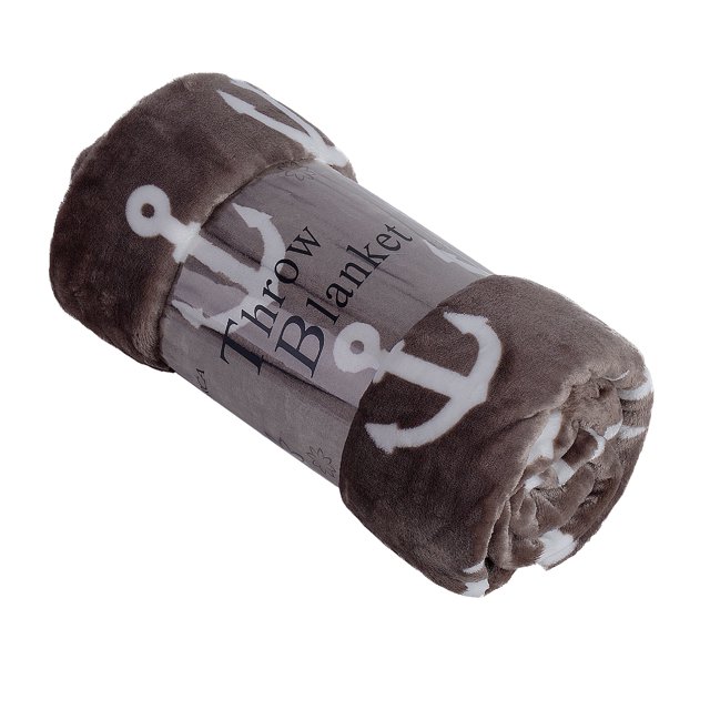 Jin Mai Lan Contemporary Brown Pattern Printed 100% Polyester Plush Throw 50 " x 60"