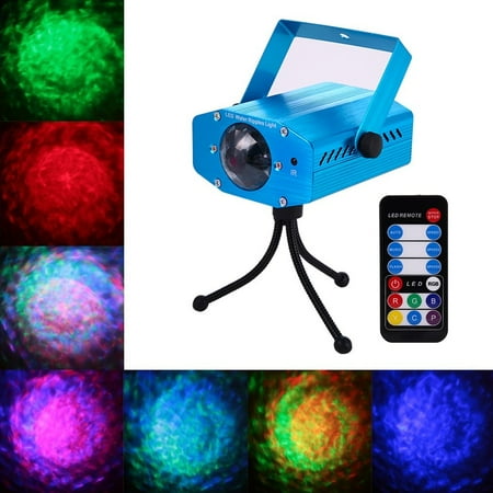 Litake LED 7 Color Remote RGB Water Wave Ripple Effect Stage Light Ocean Wave Night Light Projector for Party Dj Show KTV