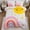 White, variant on Btargot Colorful Kids Rainbow Comforter Set Queen Cute Flower Love Heart Bedding Set for Girls Bed-in-a-Bag