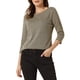 thumbnail image 1 of INSPIRAR CHIC Blusa de Cuello Barco de Cuadros de Manga 3/4 Houndstooth M Negro Caqui, 1 of 6