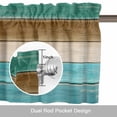 thumbnail image 6 of Blue Teal Brown Kitchen Curtain Valances for Windows Farmhouse Short Curtains, Anchor Nautical Coastal Ocean Wooden Rod Pocket Valance Curtain for Bedroom Cafe Living Room 42"x18", 6 of 8