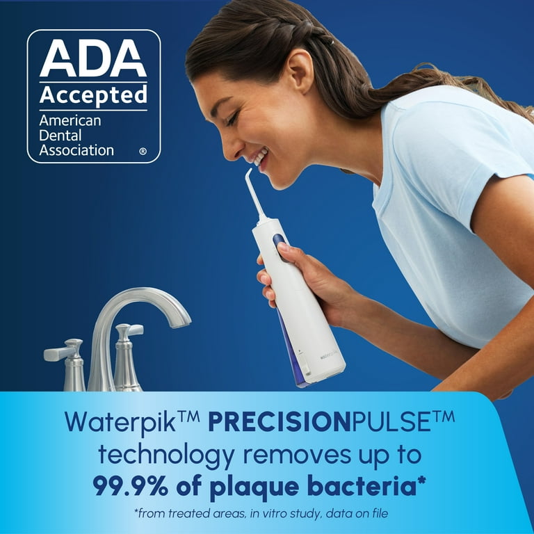 Waterpik Cordless 1000 Portable Water Flosser, ADA Accepted, White