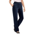 thumbnail image 4 of Woman Within Plus Size Straight Leg Elastic Waist Stretch Fineline Denim Jean (Petite & Tall Available), 4 of 6