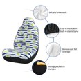 thumbnail image 4 of Uemuo Daisy Striped Nautical Pattern Car Seat Covers for Front Seats Waterproof Seat Covers for Cars, Universal Auto Front Seats Protector Fits for Car-2 PCS, 4 of 6
