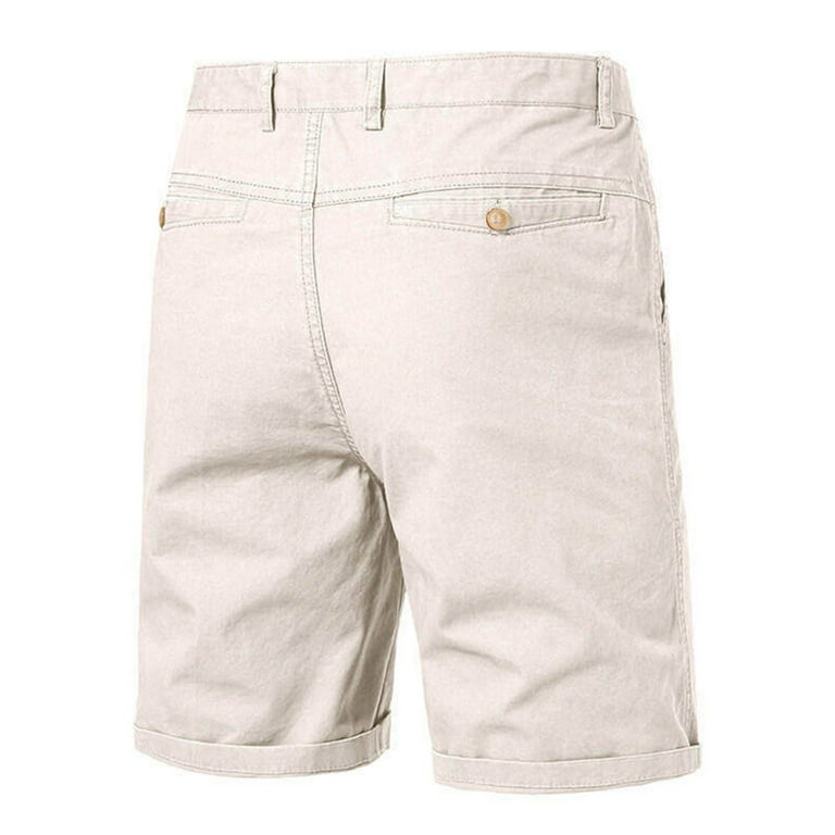 Up to 60% off! pstuiky Mens Shorts, Men Solid Color Button Classic