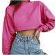 thumbnail image 1 of Gibobby Camisas Para Mujer Elegantes Sudadera de color sólido sexy para mujer Suéter de blusa de cuello redondo con parte superior corta y delgada（Rojo， S), 1 of 5