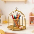thumbnail image 6 of Decorative Single Tier Birdcage Stand - Versatile Display Rack for Desserts Cosmetics and Decor - Elegant Gold Iron Home and Kitchen Organizer, 6 of 6