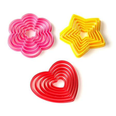 

6pcs 3D DIY Heart Star Flower Christmas Tree Cookies Cake Cutter Biscuit Mold Set Baking Tool for Ho