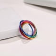 thumbnail image 2 of Blue/Green/Gold/Purple/Red 6 in 1 Bands Women's Stainless Steel Rings Size 6-10, 2 of 6