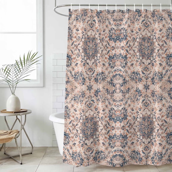 Boho Vintage Waterproof Fabric Shower Curtain,Southwestern Ethnic Mexican Flowers Waterproof Fabric Shower Curtain for Bathroom Curtains Bathtubs Hotel Shower Curtains with 12 Hooks Small 36x78in