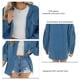 thumbnail image 5 of Womens casual chaqueta puff manga suave piel amigable transpirable color puro puff manga chaqueta para mujeres al aire libre interior azul S, 5 of 6