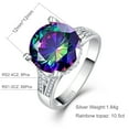 thumbnail image 4 of 10.5ct Round Cut Created Mystic Rainbow Topaz Cubic Zirconia CZ Solitaire 925 Sterling Silver Rings, 4 of 6