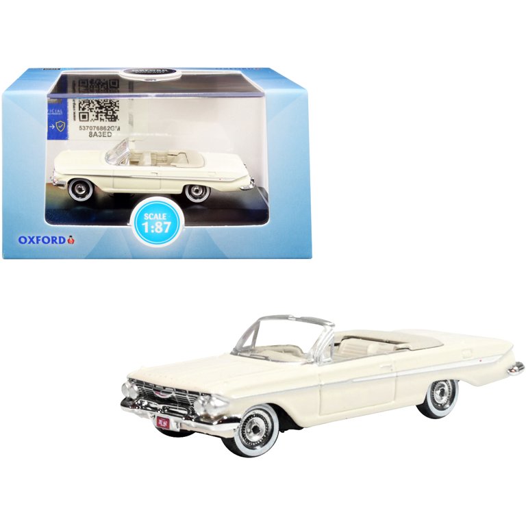 1961 Chevrolet Impala Convertible Almond Beige 1/87 (HO) Scale Diecast  Model Car by Oxford Diecast