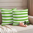 thumbnail image 2 of Outdoor Pillow Covers Green White Geometric Striped Waterproof Pillow Cases 24x24 Set of 2, Spring Season Throw Pillow Cover Pillowcase for Patio Balcony Couch Garden, 2 of 9