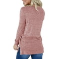 thumbnail image 3 of Women Tunic Long Sleeve Round Neck Sweatshirts for Women Pink 2X Large, 3 of 4